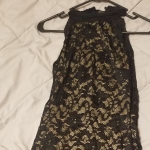 Black/nude lace dress